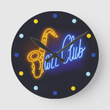 Neon Jazz Club Saxofone Sax Blue Yellow