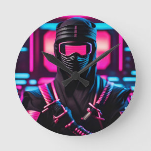 Relógio Redondo neon ninja