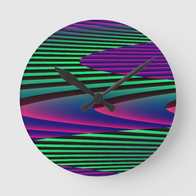 Relógio Redondo Neon Seas Wall Clock (Frente)