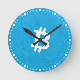 Relógio Redondo Neurônio Bitcoin Azul