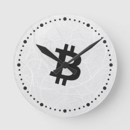 Relógio Redondo Neurônio Bitcoin Branco