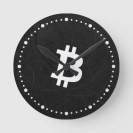 Relógio Redondo Neurônio Preto Bitcoin