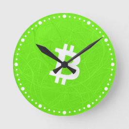 Relógio Redondo Neurônio Verde Bitcoin