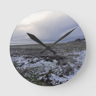 Relógio Redondo Neve Em Toda A Baía