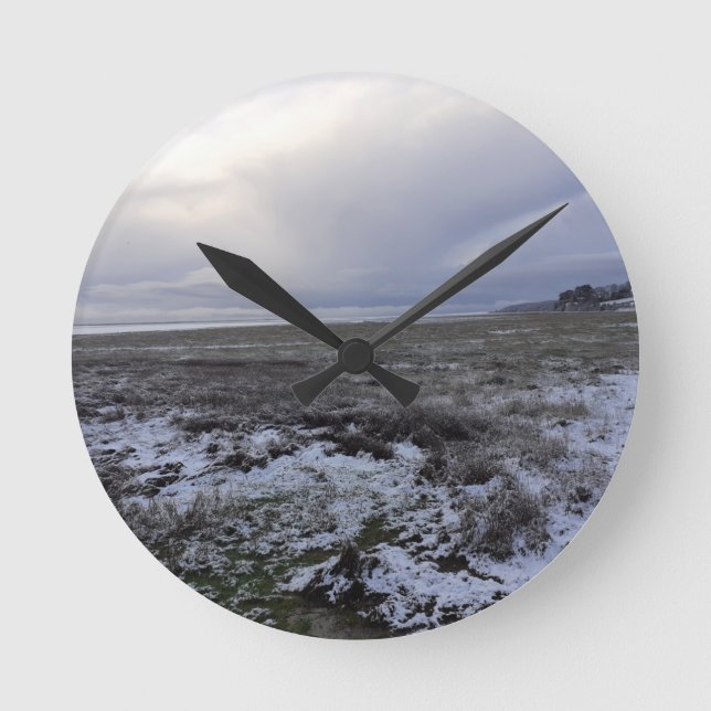 Relógio Redondo Neve Em Toda A Baía (Frente)