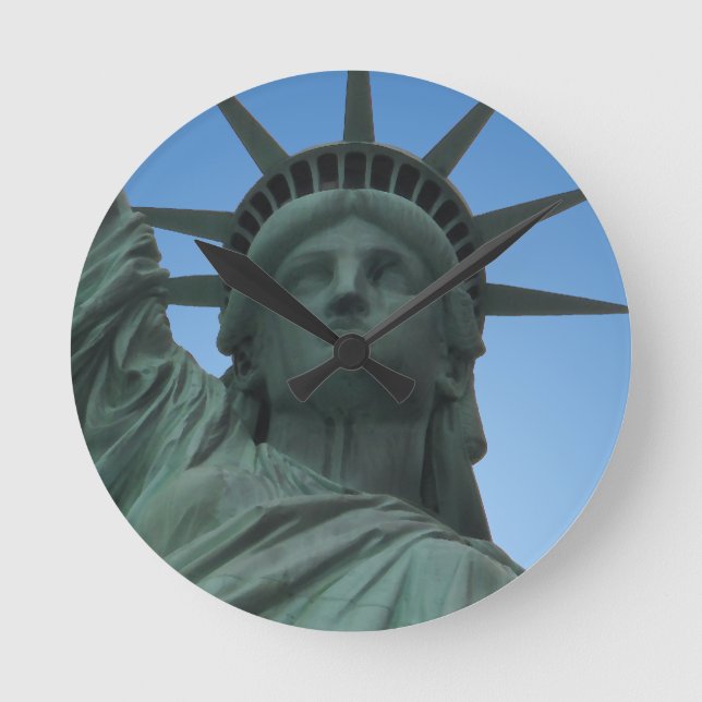 Relógio Redondo New York  Clock Statue of Liberty Wall Clock (Frente)