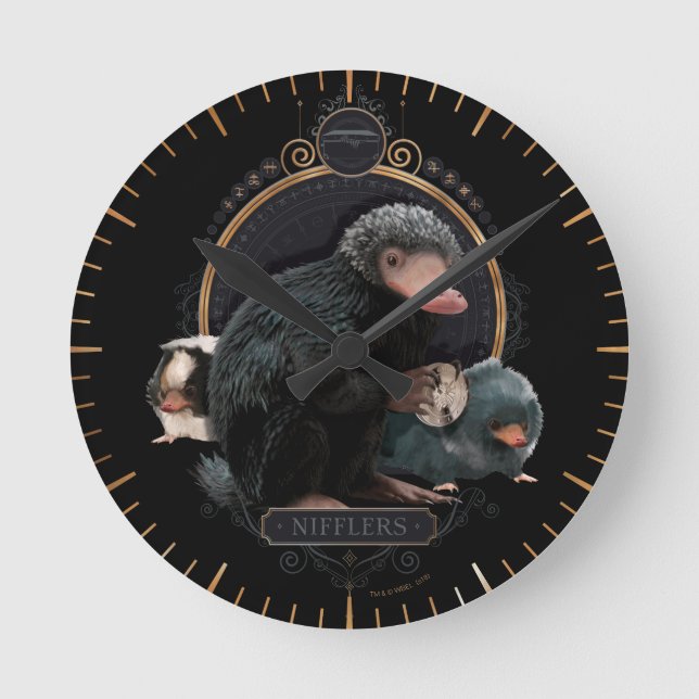 Relógio Redondo NIFFLER™ s Art Nouveau Retrato (Frente)