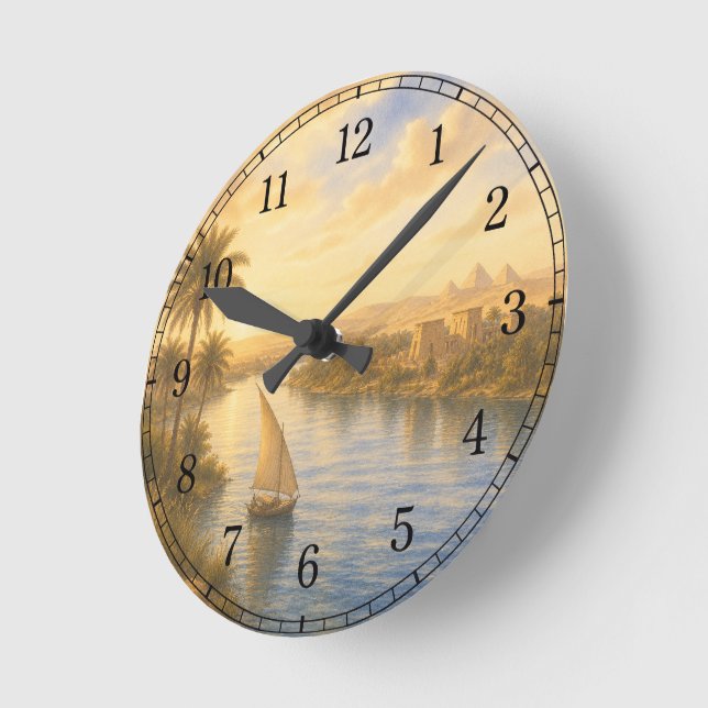 Relógio Redondo Nile River Wall Clock — Landscape Design (Ângulo)