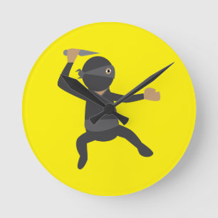 Relógio Redondo Ninja Engraçado