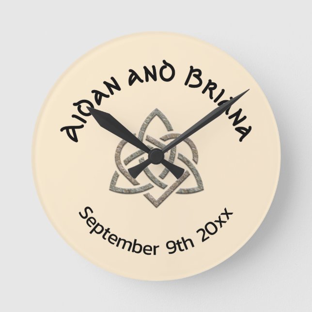 Relógio Redondo Nó Celta do Coração (Frente)