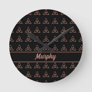 Relógio Redondo Nó Celtico Moderno da Trindade Sobrenome Irlandês 