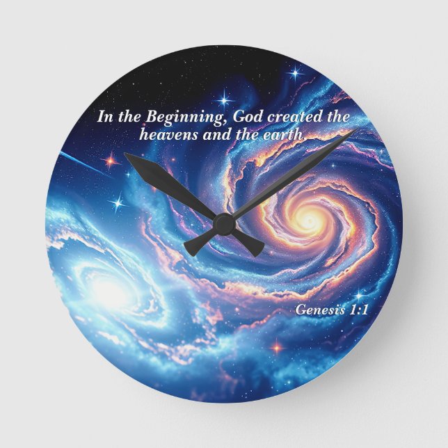 Relógio Redondo No começo, Deus e Criação Verso (Frente)