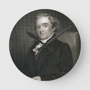 Relógio Redondo Noah Webster (1758-1843) gravado por Frederick W.