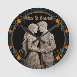 Relógio Redondo Noiva & Groom Royal Classic