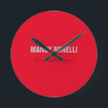 Relógio Redondo Nome de adição moderno e elegante profissional<br><div class="desc">Um design perfeito que funcionará nos negócios ou na sua vida privada. Um olhar simples,  minimalista e perfeito. Só para você.</div>