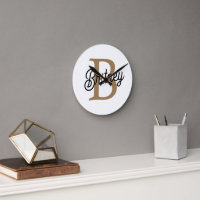 Nome do Monograma Elegante Moderno Script Dourado