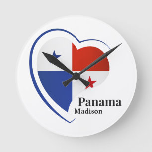 Relógio Redondo Nome Personalizado Amor Panamá