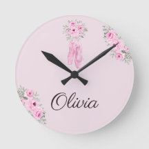 Nome Personalizado da Ballerina Floral Rosa Elegan