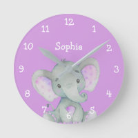 Nome Personalizado da Menina Gota de Elefante Roxo