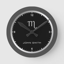 Relógio Redondo Nome Personalizado do Sinal Zodiac do Frame da Cin