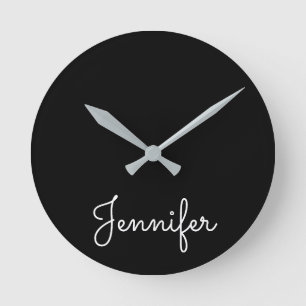 Relógio Redondo Nome pessoal personalizável, Nome pessoal