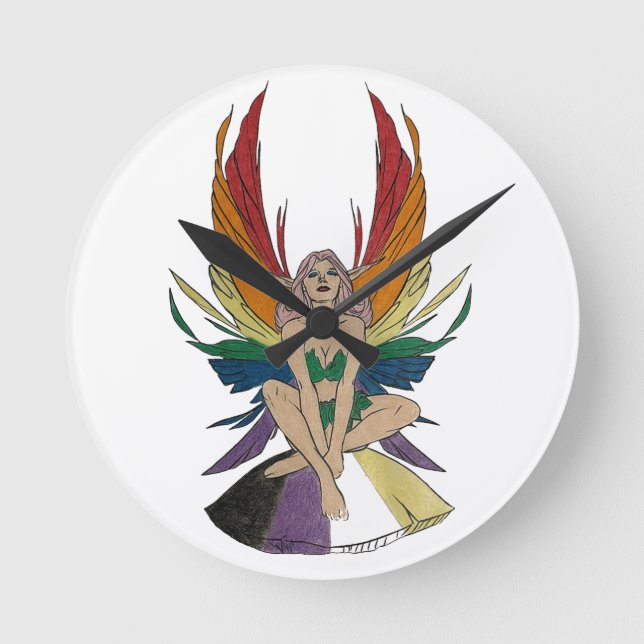 Relógio Redondo Non-binary Faerie (Frente)