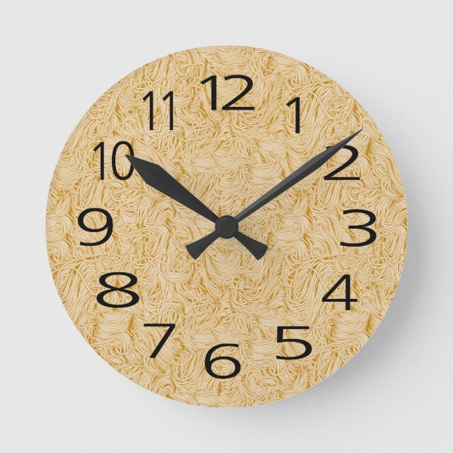 Relógio Redondo Noodles de espaguete cozidos (Frente)