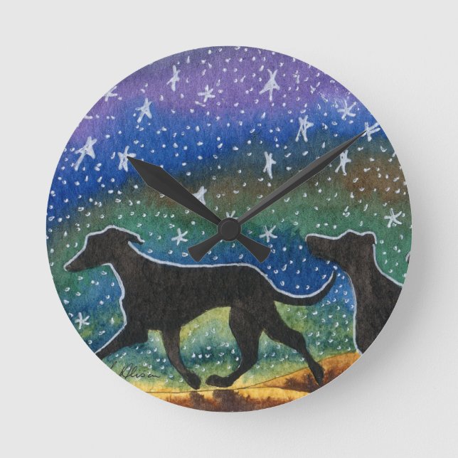 Relógio Redondo Nós três cães do galgo (Frente)