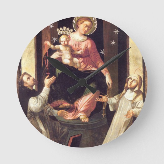 Relógio Redondo Nossa Senhora Do Rosário Venerou Em Pompéia (Frente)