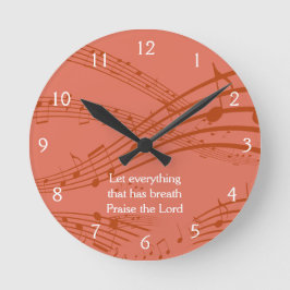 Relógio Redondo NOTAS MÚSICAS DO Terracotta Personalizadas