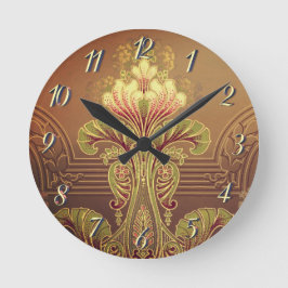 Relógio Redondo Nouveau floral vitoriano frieze elegante
