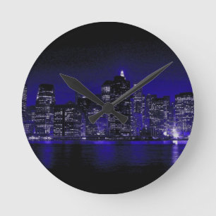 Relógio Redondo Nova Iorque À Noite