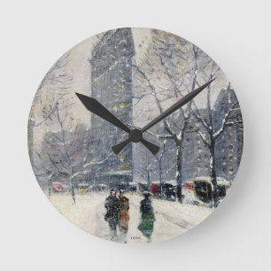 RELÓGIO REDONDO NOVA IORQUE DA CONSTRUÇÃO DE FLATIRON