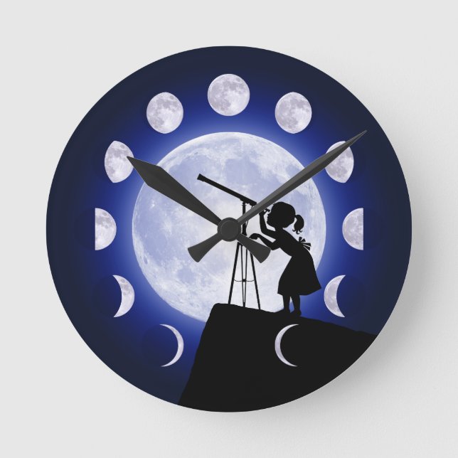 Relógio Redondo Novelty Moon Phase Children's Clock (Frente)