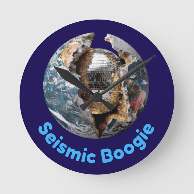 Relógio Redondo Núcleo do Disco Planeta - A Terra quebra no Modo d (Frente)