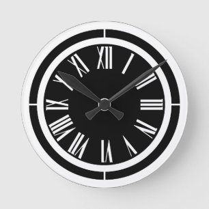 Relógio Redondo Numerais romanos brancos no pulso de disparo de