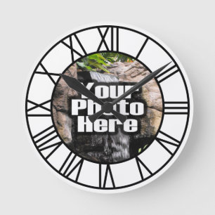 Relógio Redondo Numerais romanos do pulso de disparo feito sob