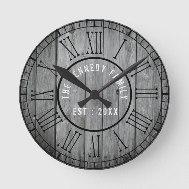 Relógio Redondo Numerais romanos negros do estabelecimento agrícol (Frente)