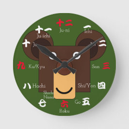 Relógio Redondo Números japoneses em Kanji