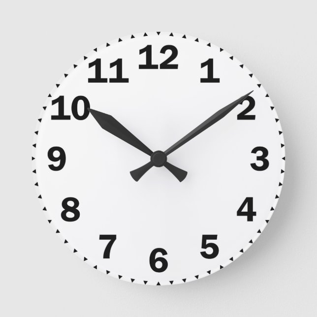 Relógio Redondo números pretos grandes (Frente)