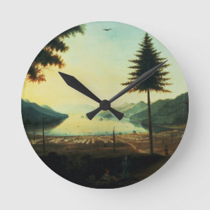 Relógio Redondo O acampamento no lago George, New York, 1759 (óle