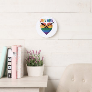 Relógio Redondo O Amor Vence LGBT Orgulho Gay Igualdade