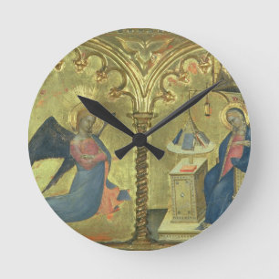 Relógio Redondo O aviso, detalhe de um polytych que descreve