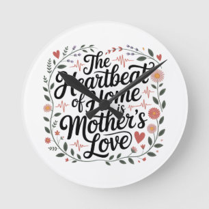 Relógio Redondo O Batimento Cardíaco Do Lar É O Amor Da Mãe