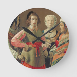 Relógio Redondo O caixa de fortuna, c.1630 (óleo em canvas) (veja