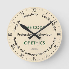 Relógio Redondo "O código de ética - 5 princípios fundamentais "
