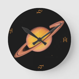 Relógio Redondo "O Espaço Profundo de Saturno"