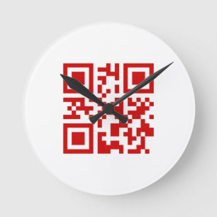 Relógio Redondo O feliz ano novo! -- Código de QR