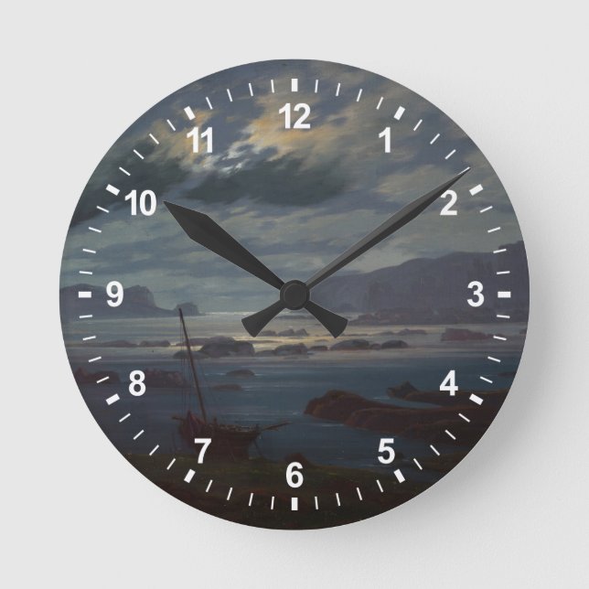 Relógio Redondo O mar do norte no luar, 1823-24 (Frente)