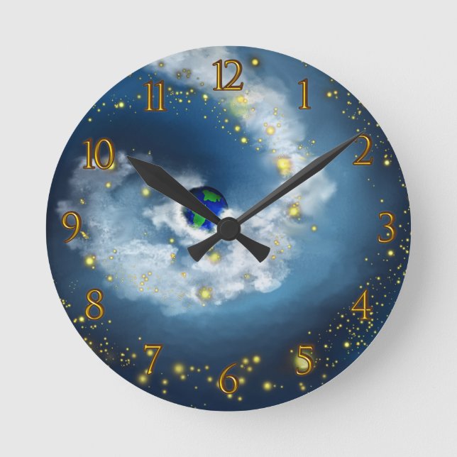 Relógio Redondo O Mundo Em Suas Mãos Numerado (Frente)